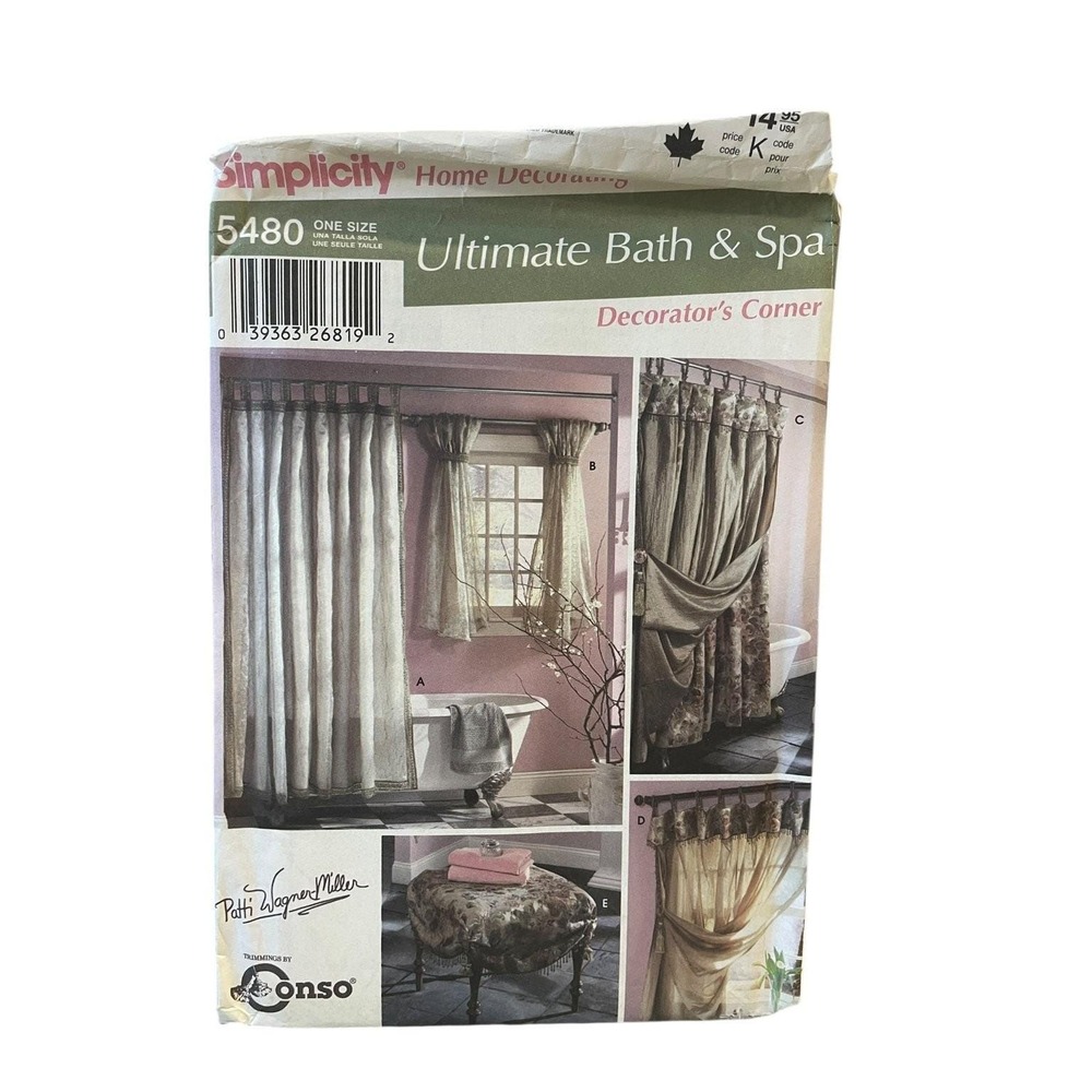 Simplicity 5480 Ultimate Bath Spa Home Decor One Size Sewing Pattern UNCUT FF
